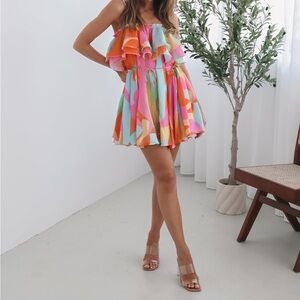 NWT Billy J Evielle Dress - Vibrant Kaleidoscope Print, Size 8